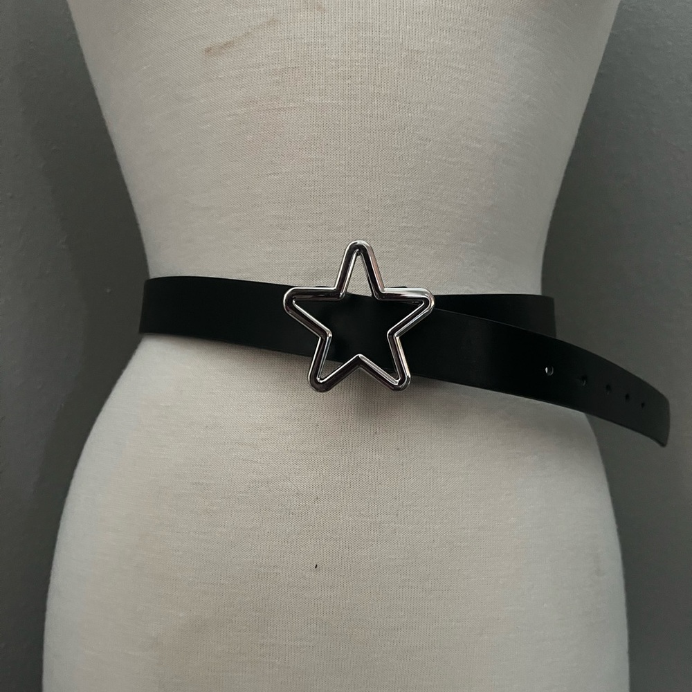 Black and silver star belt
